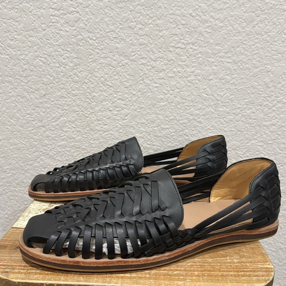 Nisolo Huarache Leather Sandals Black 12.5 - Picture 6 of 9